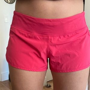 Lululemon Speedup low rise shorts hot pink